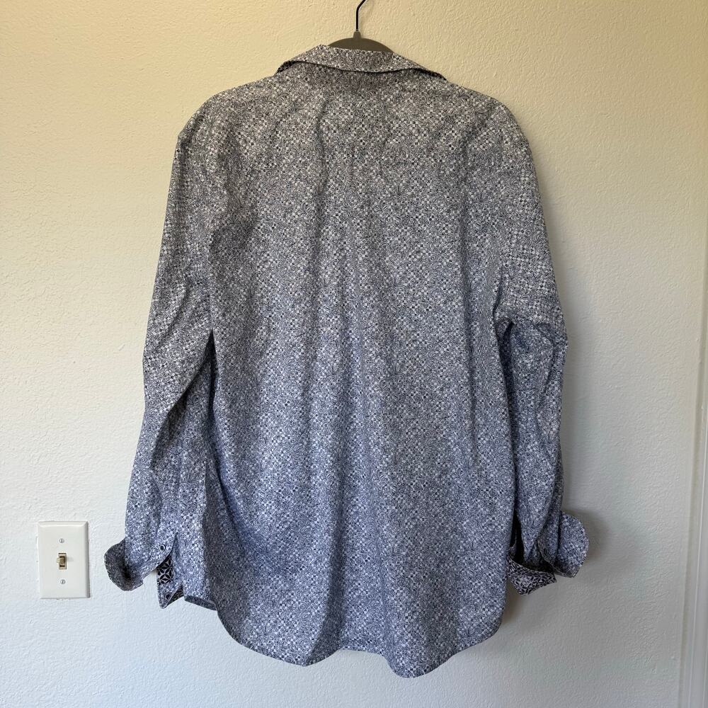 Robert Graham Classic Fit Flip Cuff Geometric Floral Pattern Button Up Men's 2XL - Picture 3 of 8